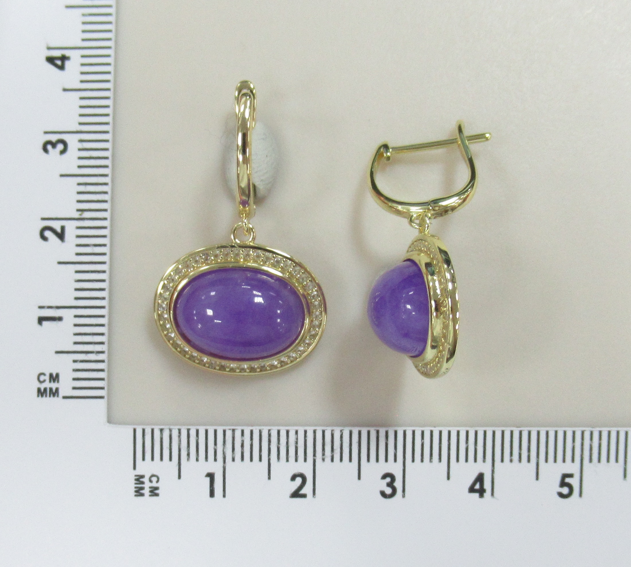 Серебряные серьги с лавандовыми жадеитами